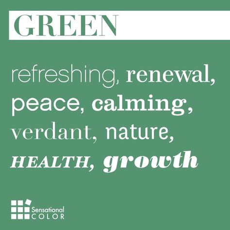 Meaning of the color #green: refreshing, renewal, peace, calming, verdant, nature, health, growth. Green Color Meaning, Colour Psychology, Color Symbolism, Colors And Emotions, Color Meanings, Simple Green, Color Psychology, Colorful Candles, World Of Color