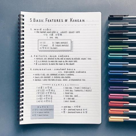 Language Journal, Bahasa Jepun, Learn Hangul, Learn Korea, Korean Writing, Korea Language, Korean Words Learning, Bullet Journal Notes, Study Korean