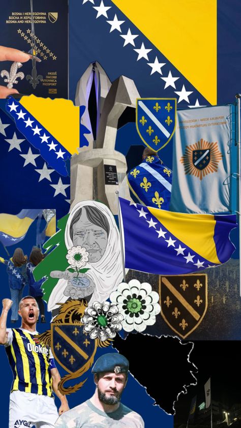 BOSSnia Bosnian Aesthetic, Bih Bosnia And Herzegovina Flag, Bosnian Flag, Bosnia And Herzegovina Flag, Herzegovina Flag, Bosna I Hercegovina, Board Wallpaper, Vision Board Wallpaper, Hello Kitty Coloring