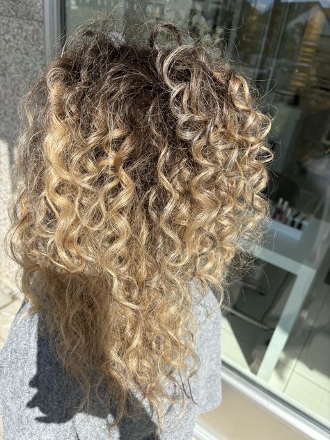 Dark Roots Blonde Ends, Dark Roots Hair, Dark Roots Blonde, Blonde Ends, Dark Roots, Roots Hair, Curly Hair, Curly Hair Styles, Blonde