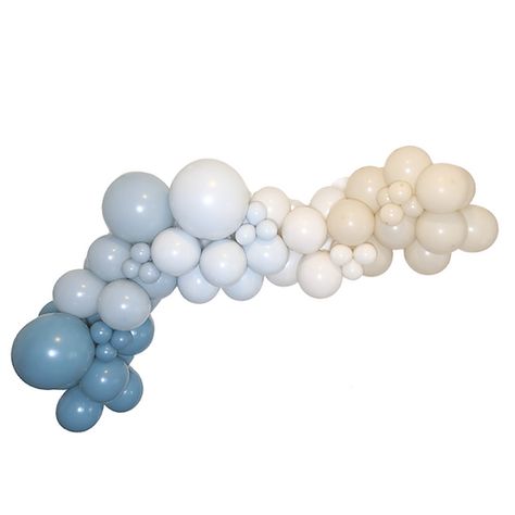 Balloon Garland Kits | Hooray Today Website 5/5 Blue And Neutral Balloon Garland, Ballon Garland Blue, Shades Of Blue Balloon Garland, Dusty Blue Balloon Garland, First Birthday Balloon Arch, Blue Balloon Arch, Birthday Balloon Arch, Blue Balloon Garland, Neutral Birthday