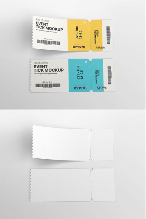 What if someone offers you a free ticket for a movie or music concert, isn’t it sound great? At least we can offer you a free event ticket mockup so you keep your focus on other branding designs, this free voucher mockup PSD template presents two event tickets that are super easy to edit. #free #mockup #branding #event #ticket #cinema #deaign #concert #movie #print #psdmockup #psdtemplate #photoshop Cinema Ticket Design, Bus Stop Advertising, Ticket Mockup, Ticket Cinema, Ticket Design Template, Restaurant Menu Card, Cinema Design, Event Tickets, Cinema Ticket