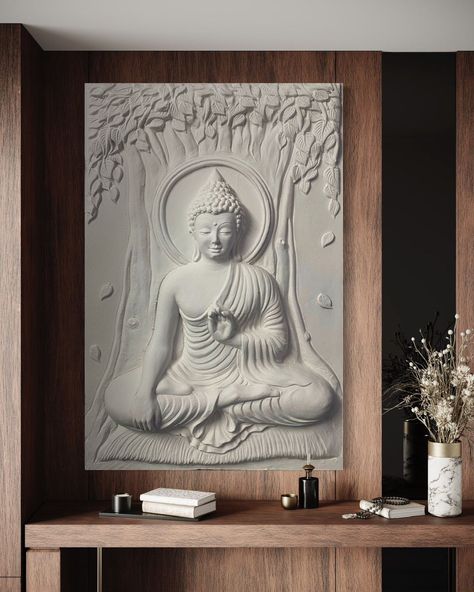 Buy Relief Mural Painting - artociti Buddha Murals Wall Art, Buddha Mural Painting, Wall Relief Mural, Buddha Mural, Buddha 3d, Courtyard Houses, Latest Living Room Designs, Buddha Wall Art, Buddha Face