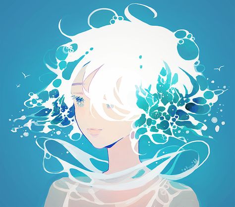 seafoam by vi, he draws sometimes as a hobby, find him on tumblr, user tofuvi 판타지 아트, 영감을 주는 캐릭터, White Hair, Pretty Art, 그림 그리기, Art Blog, Cool Artwork, Animation Art, Cool Drawings