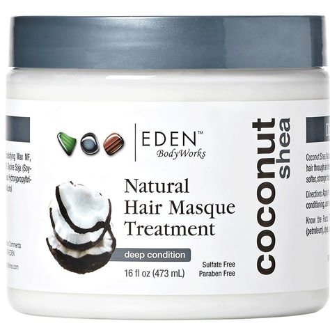 Shea Butter Hair Mask, Natural Deep Conditioner, Eden Bodyworks, Deep Conditioner For Natural Hair, Natural Hair Rules, Shea Butter Hair, Coconut Hair, Hair Masque, Coconut Oil Hair