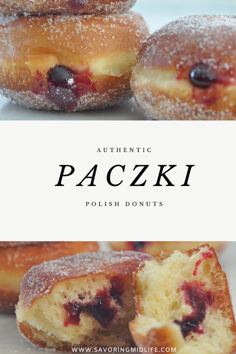 Sourdough Paczki, Paczki Recipe Polish, Polish Pastry Recipes, Cultural Desserts, Paczki Recipe, Peaches And Cream Cake Recipe, Donuts Filled, Easter Breads, Polish Donut