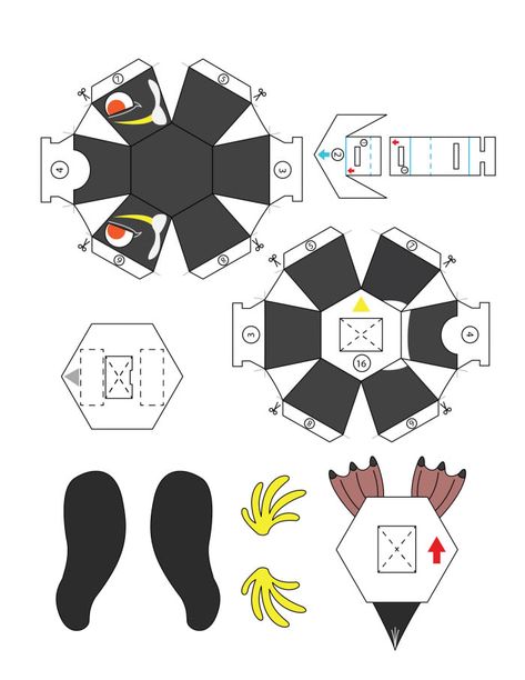 The Penguin Bomb-Now figure out how it works. I can't do all the work for you Toys Template, Paper Toys Template, Pin Template, Instruções Origami, Origami Paper Art, Book Origami, Easy Paper Crafts Diy, Papercraft Templates, Paper Toy