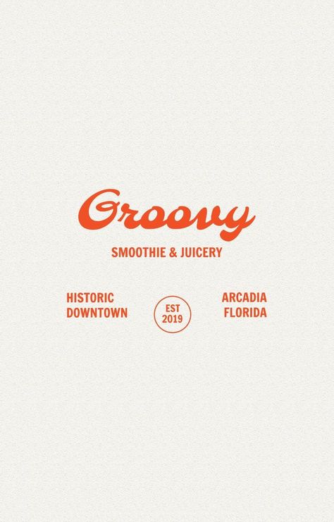 Groovy smoothie badge logo - bright orange logotoko #brand #brandinginspiration #logocreation🍬 Restaurant Logo Design Ideas Simple, Groovy Branding, Chinese Restaurant Logo, Logo Design Graphics, Web Studio, Food Logo Design, Business Identity, Restaurant Logo, Food Logo