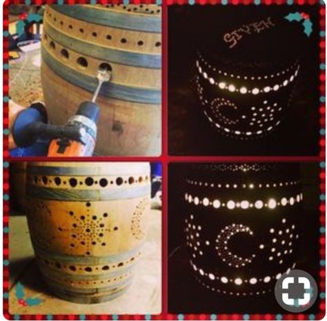 Wine Barrel Lighting, Whiskey Barrel Decor, Wine Barrel Art, Barrel Art, Wine Barrel Crafts, Wine Maker, Wine Barrel Table, Wooden Barrels, Barrel Ideas