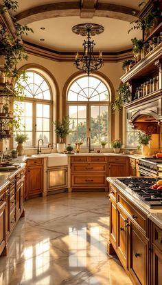 French Chateau Kitchen, Mediterranean Kitchens, Chateau Kitchen, Ornate Kitchen, Traditional Style Kitchen, Old World Kitchens, Dream Castle, Cozy Rooms, Anatomy Sculpture