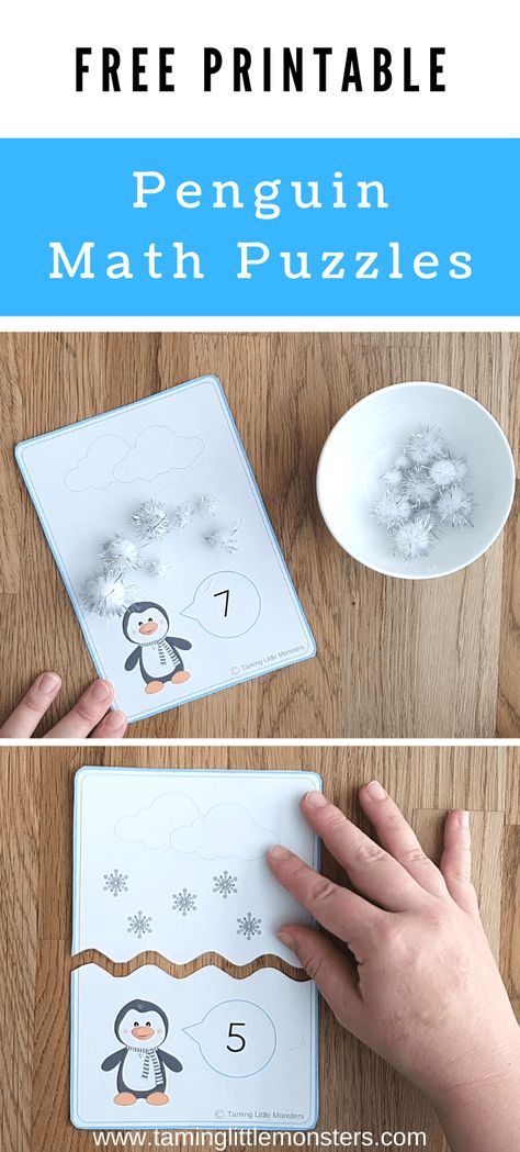 Arctic Math Activities Preschool, Preschool Winter Name Activities, Winter Math Worksheets Kindergarten, Penguin Centers Preschool, Penguin Counting Preschool, Penguin Printables Free, Puzzles For Preschoolers, Winter Animals Preschool, Islamic Homeschooling