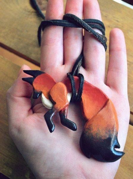 Wooden Fox, Fox Totem, Fox Necklace, Foxes Necklace, Fox Pendant, Wood Carving Tools, Clay Figures, Carving Tools, Fantasy Jewelry