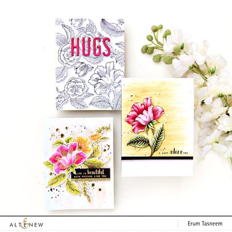 Video: Stamp Focus - Engraved Flowers - Altenew Blog Erum Tasneem, Artist Markers, Altenew Cards, Stamp Tutorial, Engraved Flower, Photopolymer Stamps, Flower Stamp, Stamping Techniques, Card Making Inspiration