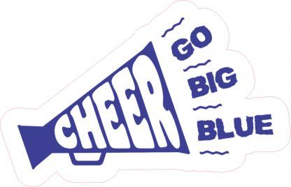 Blue Bulldog, Black Cheerleaders, Cheer Posters, Cheer Megaphone, School Cheerleading, Blue Cheer, Bulldog Mascot, Cheer Stuff, Go Big Blue