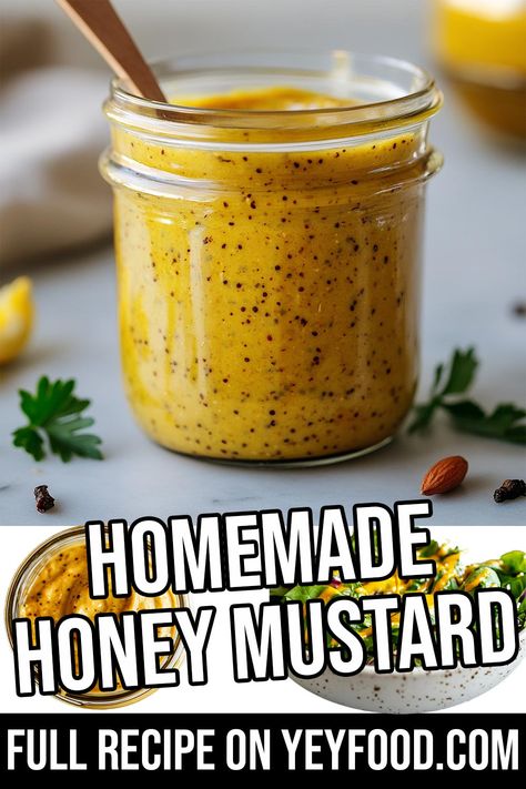 Creamy Basil Dressing, Cinnamon Bread Easy, Homemade Dressings, Honey Mustard Recipes, Homemade Mustard, Spring Mix Salad, Honey Mustard Dipping Sauce, Homemade Honey Mustard, Mustard Dipping Sauce