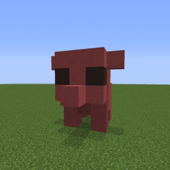 Small Pig Statue - Blueprints for MineCraft Houses, Castles, Towers, and more | GrabCraft Minecraft Pig Build, Minecraft Checklist, Minecraft Animal Statues, Statues Minecraft, Minecraft Amusement Park, Minecraft Plushies, Cute Minecraft Ideas, House Ideas Minecraft, Aesthetic Statue