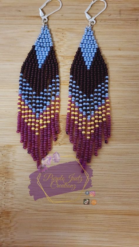 Fringe Beaded Earrings, Native Earrings, Stitch Earrings, Brick Stitch Earrings, Native Style, Creating Jewelry, Brick Stitch, Fringe Earrings, Diy Earrings