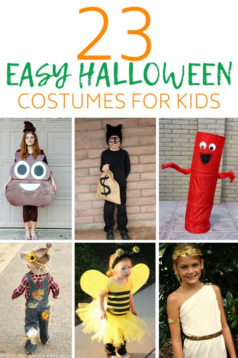 This year if you are unsure about what to dress your child up as, try these 23 Easy Halloween Costumes for Kids that are unique, fun, popular, and some that are really affordable to do. Easy Cheap Halloween Costumes For Kids, Diy Easy Kids Costumes, Tv Show Group Costumes, Easy Last Minute Halloween Costumes Kids, Easy Diy Girls Halloween Costumes, Costume Ideas Girls Kids, Simple Diy Halloween Costumes For Kids, Easy Kid Halloween Costumes, Elementary Halloween Costumes