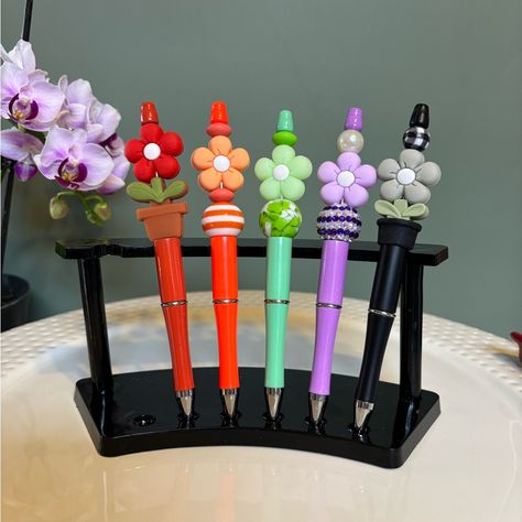 Set Of 5 Brand New Beaded Pens. These Come With One Refill Per Pen And A Little Gift Pouch Per Pen If You Want To Gift Any. We Can Customize Them Into Key Chains, Badge Reels, Wristlets, Bag Charms - You Name It! Just Send Us A Message And We Can Help Your Vision Come To Life! We Can Also Do Large Orders, Perfect For Birthday Parties / Bridal Party / Wedding Favors / Graduation Parties / Baby Showers / Gender Reveals / Treasure Boxes For Teachers / Etc *These Make Fantastic Stocking Stuffers!!* Beaded Pens Ideas, Fairy Garden Stakes, Coffee Stir Sticks, Party Wedding Favors, Pen Ideas, Fancy Pens, Beaded Pens, Graduation Favors, Gender Reveals