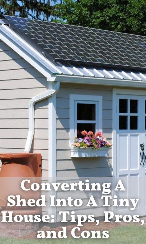 Tiny House From Storage Shed, Shed To Home Conversion, Shed Bedroom Ideas, Shed Into Tiny House, Shed To Tiny House Conversion, Shed Conversion, Shed To Home, Converted Shed, Small Mobile Homes