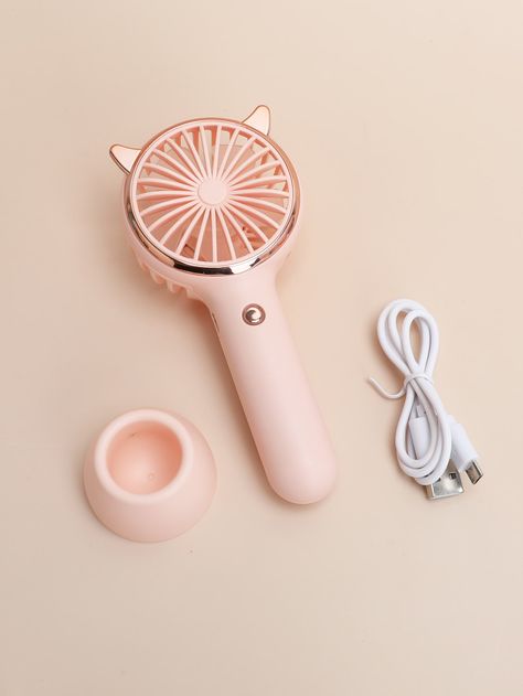 1pc Portable Handheld Cat Ear Mini Fan With Long Press LED Light & 3-Speed Adjustment, Rechargeable 500mAh Battery, Including Charging Cable For Outdoor UseI discovered amazing products on SHEIN.com, come check them out! Tom Y Jerry, Portable Fans, Portable Cooler, Mini Fan, Cat Ear, Electric Fan, Hand Held Fan, Butterfly Chair, Arm Chairs Living Room