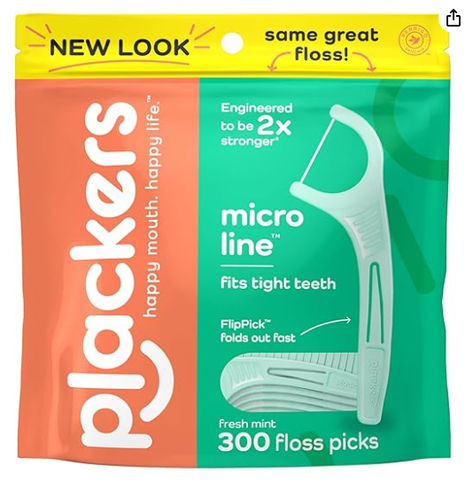 Plackers Micro Line Dental Floss Picks, Fold-Out FlipPick, Tuffloss, Easy Storage with Sure-Zip Seal, Fresh Mint Flavor, 300 Count #ad Dental Floss Picks, Floss Picks, Perfect Smile, Dental Floss, Tooth Decay, Your Smile, Fresh Mint, Oral Hygiene, Teeth Cleaning