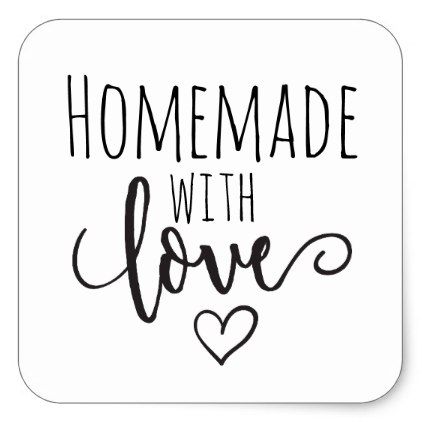 Homemade With Love, Homemade Stickers, Water Bottles, With Love, Create Your Own, Square, Water, Gifts, Design