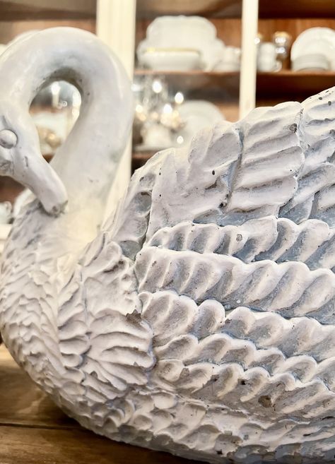 Treasure Hunt- Vintage Swan Planter - French Country Cottage Vintage Swan Planter, Christmas Swan, Swan Planter, Garden Hose Holder, Swan Decor, Vintage Swan, Planter Garden, World Decor, Garden Statue