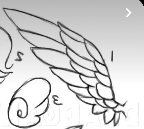 Simple Wing Tattoo Designs, Cute Angel Wings Drawing, Small Wings Drawing, Butterfly Wings Drawing Simple, Wings Drawing Easy, Simple Angle Wings Drawing, Angel Wing Doodle, Cartoon Wings, Winged Eye