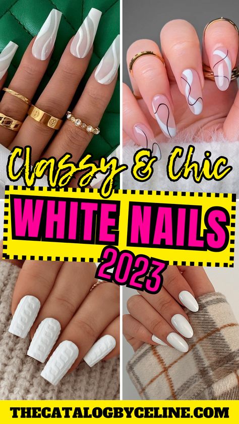 Chic & Classy White Nails to Slay this 2023 | White Nails 2023 | White Nail Ideas | White Nails White Nails 2023, Classy White Nails, Nail Ideas White, Nails Pink And White, Jersey Nails, Cut Dog Nails, White Nail Ideas, Nails Black And White, Milky White Nails