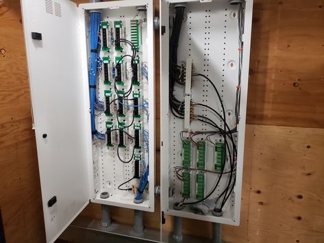 Media Panel Open Home Wiring, Residential Wiring, Structured Wiring, Structured Cabling, Home Electrical Wiring, Thermostat Wiring, House Wiring, Inside Cabinets, Fiber Optic Cable