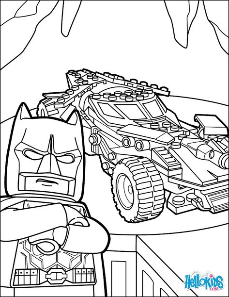 Lego Batmobile, Batman Coloring, Therapy Coloring Pages, Lego Camp, Lego Coloring, Batman Coloring Pages, The Lego Batman Movie, Batman Car, Lego Coloring Pages