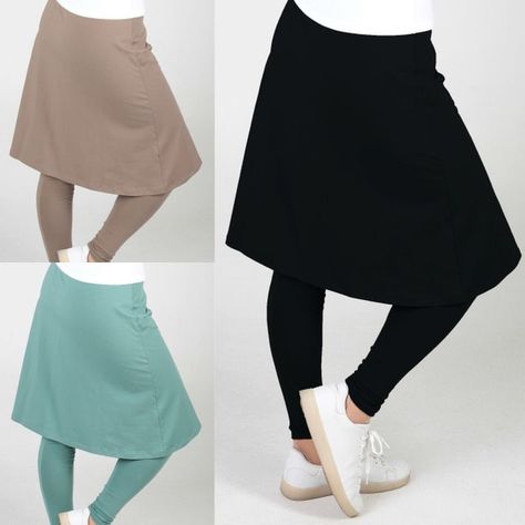 Skirt With Leggings, Modest Activewear, Exercise Clothing, Athletic Skirts, Perfect Leggings, Athletic Skirt, Womens Sports, Denim Maxi, Denim Maxi Skirt