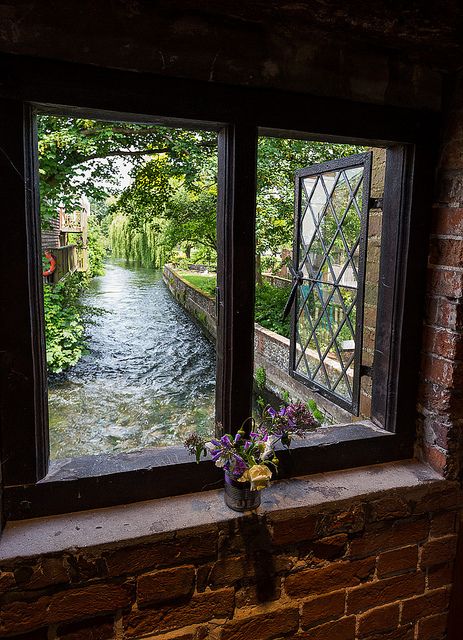 Winchester Hampshire - River Itchen  City Mill    by alh1 Romantic Settings, An Open Window, Beautiful Windows, Bohol, Window View, Open Window, Through The Window, English Cottage, Pretty Places