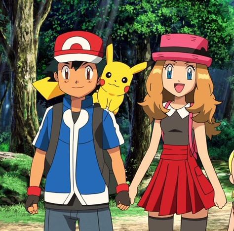 Ash Serena Wallpaper, Ash And Serena Love, Serena And Ash, Pokemon Ash Serena, Pokemon Human Characters, Pokemon Anime Characters, Satoshi X Serena, Satoshi Pokemon, Pokemon Story