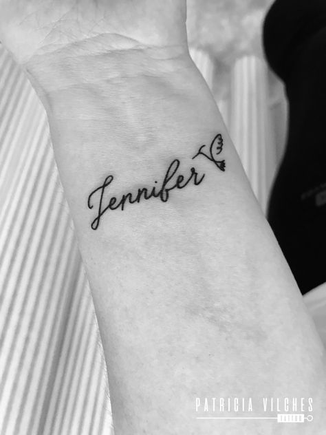 Jennifer #tattooname #tatuajenombre #tattoodaughter #tatuajehija #jennifer Jenny Tattoo Name, Jennifer Tattoo Name, My Name Tattoo, Tatto Name, Jennifer Name, 22 Tattoo, Partner Tattoos, Jennifer Rose, Cursive Tattoos