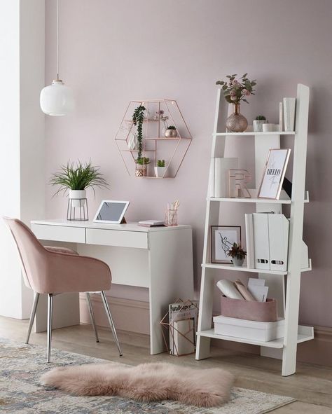 School Setup At Home, Home Office For Women, White Room Decor, Office Room Decor, Study Room Decor, Redecorate Bedroom, Cozy Room Decor, Diy Cardboard Furniture, Teen Bedroom Decor