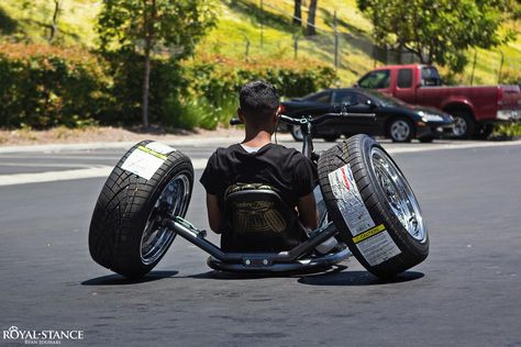 Pretty cool or what? Big Wheel Trike, Drift Trike Frame, Homemade Motorcycle, Homemade Go Kart, Adult Tricycle, Drift Trike, Rat Bike, Sport Bike, Custom Bicycle