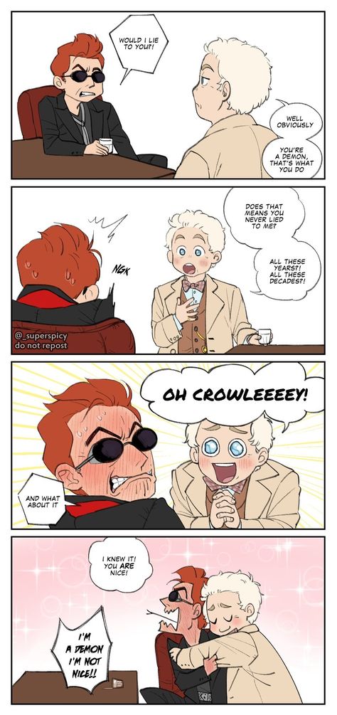 The Good Omens, Good Omens Book, Ange Demon, Good Omens, Fan Comic, Angel And Devil, Neil Gaiman, Angels And Demons, Famous Books