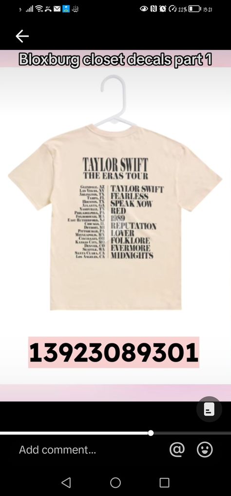 Taylor Swift Bloxburg Codes Clothes, Taylor Swift Codes Berry Ave Clothes, Berry Avenue Codes Clothes Taylor Swift, Eras Tour Bloxburg Decals, Bloxburg Eras Tour Outfit Codes, Taylor Swift Roblox Outfit Code, Mall Bloxburg Decals, Bloxburg Taylor Swift Outfit Codes, Berry Avenue Codes Taylor Swift