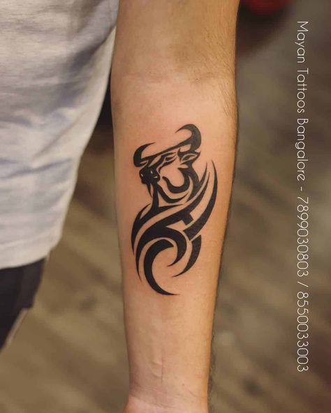 The Hottest Taurus Tattoos and Meaning Tattoo Ideas For Taurus, Taurus Tattoo Ideas, Taurus Symbol Tattoo, Ox Tattoo, Polynesian Leg Tattoo, Taurus Bull Tattoos, Bull Skull Tattoos, Taurus Tattoo, Mayan Tattoos