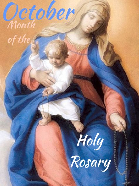 Divine Infant Jesus, October Month, Our Lady Of The Rosary, Lady Of The Rosary, Jesus And Mary, Jesus Mary And Joseph, Mama Mary, Spiritual Prayers, Holy Rosary