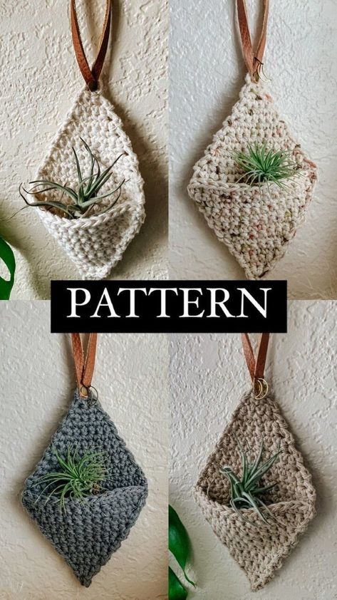 crochet new pattern design of home decoration Air Plant Crochet Hanging Planters, Crochet Air Plant Hanger, Crochet Plant Accessories, Crochet Store Display, Crochet Air Plant Holder, Air Plant Display Ideas, Plant Display Ideas, Crochet Plant Hanger, Crochet Hanging