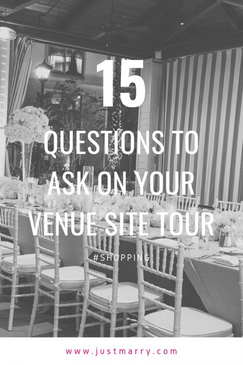 Just Marry Weddings | 15 Questions to Ask on Your Venue Site Tour | #wedding #weddingplanning #planning #tips #tipsandtricks