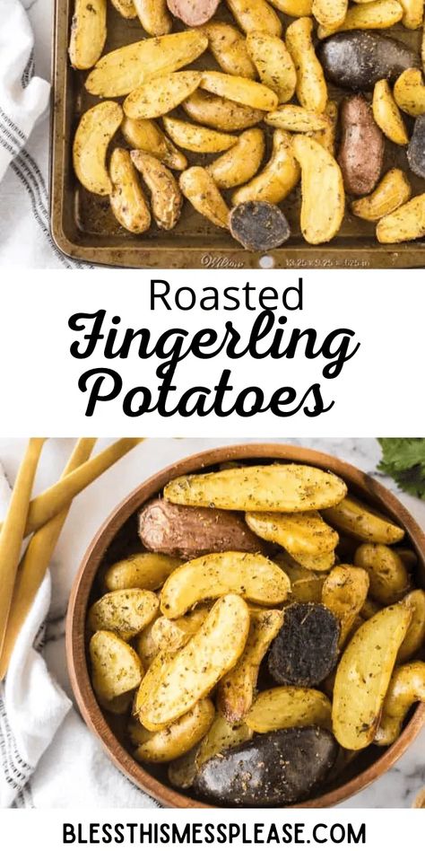 Roasted Fingerling Potatoes are simple enough to make on a busy weeknight but looks fancy enough to be served at a big gathering or holiday. Best Fingerling Potatoes Recipe, Fingerling Potato Recipe, Fingerling Potatoes Recipes, Quick Chicken Dinner, Roasted Fingerling Potatoes, Italian Spices, Fingerling Potatoes, Roasted Beets, Sausage And Egg