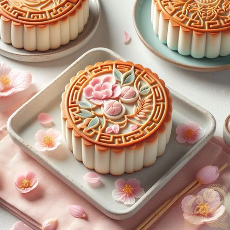 https://card9.com/ai/ambient-pastel-chinese-mooncakes Matcha Mooncake, Mooncake Aesthetic, Chinese Moon Cake, Candy Aesthetic, Chinese Cake, Happy Mid Autumn Festival, Korean Cake, Cake Packaging, Autumn Festival