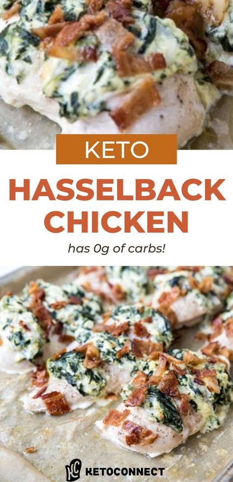 Keto Hasselback Chicken, Keto Chicken And Bacon Recipes, Chicken Bacon Keto Recipes, Keto Chicken Ricotta Recipes, Low Carb Recipes With Bacon, Easy Fast Keto Dinner, Low Carb Dinners For Picky Eaters, Keto Stuffed Chicken Recipes, Chicken Breastrecipes Boneless Low Carb