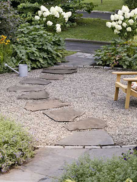 A Private and Inviting Front Yard - This Old House Patio Ideas On A Budget, Pea Gravel Patio, Gravel Landscaping, Cement Patio, Patio Layout, Gravel Patio, Stone Patio, Flagstone Patio, Gravel Garden