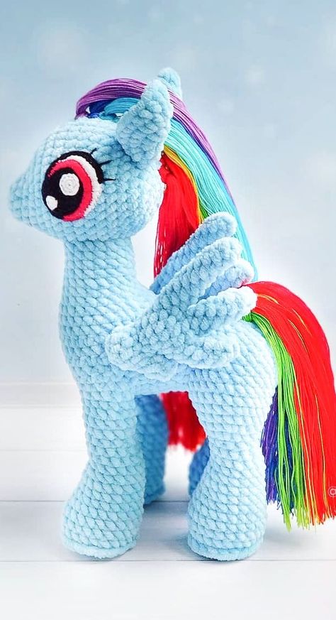 Pegasus Crochet Pattern Free, Mlp Crochet, Crochet Pony, My Little Pony Rarity, Amigurumi Today, Cute Amigurumi, Crochet Amigurumi Free, Crochet Inspo, Crochet Animal Patterns