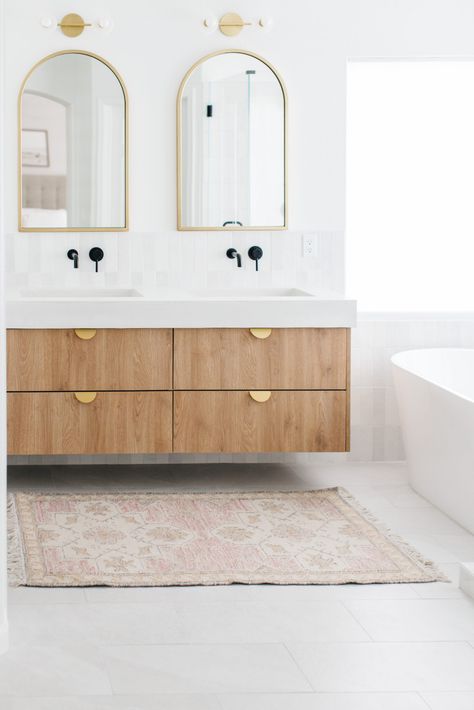 6 Floating Bathroom Vanities For Spaces Both Big and Small- SemiStories Ikea Godmorgon, Hacks Ikea, Floating Bathroom Vanities, Bathroom Hacks, Floating Cabinets, Ikea Bathroom, Jack And Jill Bathroom, Jack And Jill, Floating Vanity